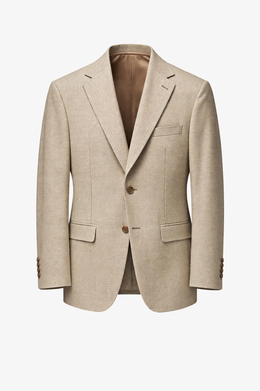 Brown Small Check Pattern Blazer