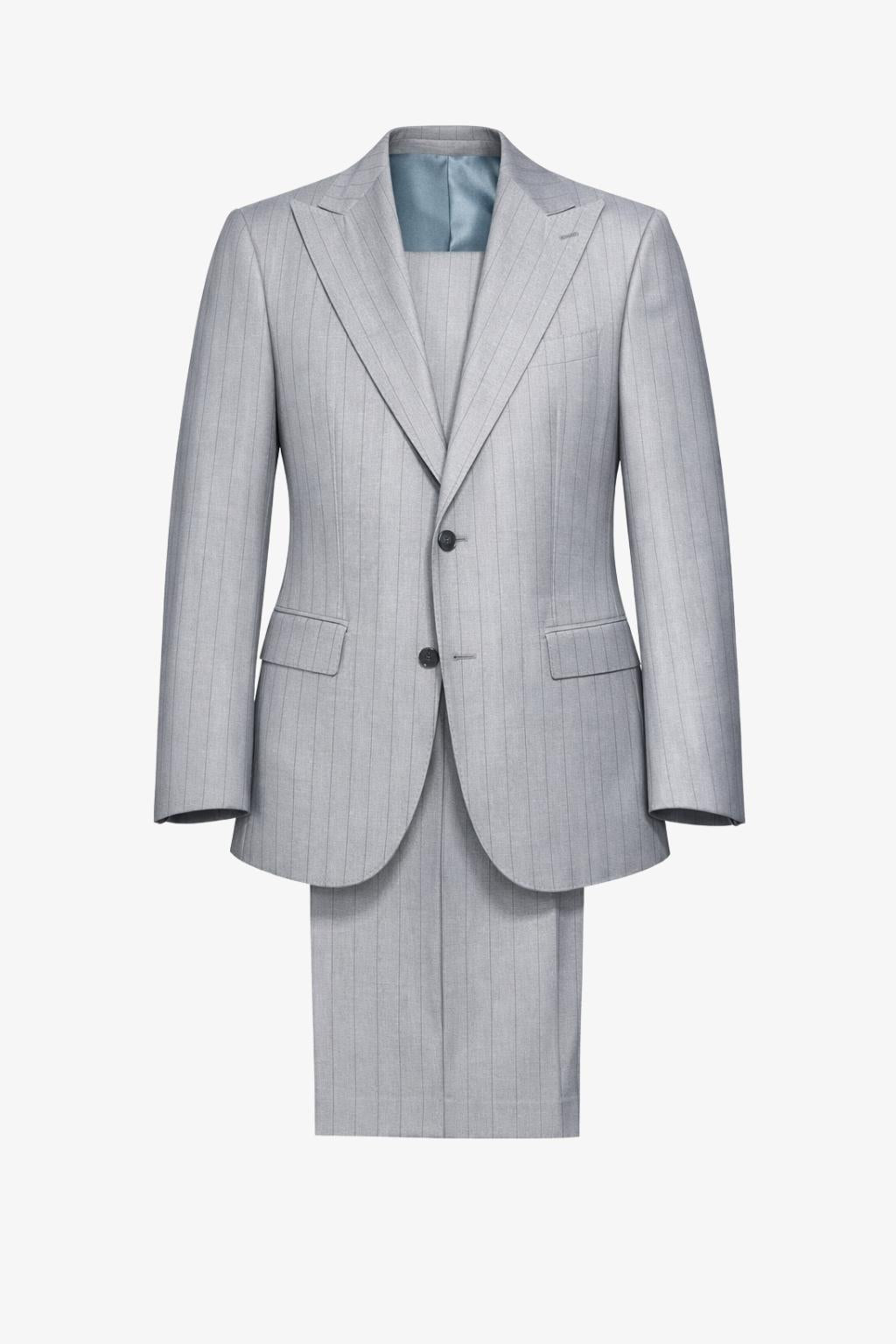 Bold Striped Grey Tailored Fit Adenauer Suit by Cerruti