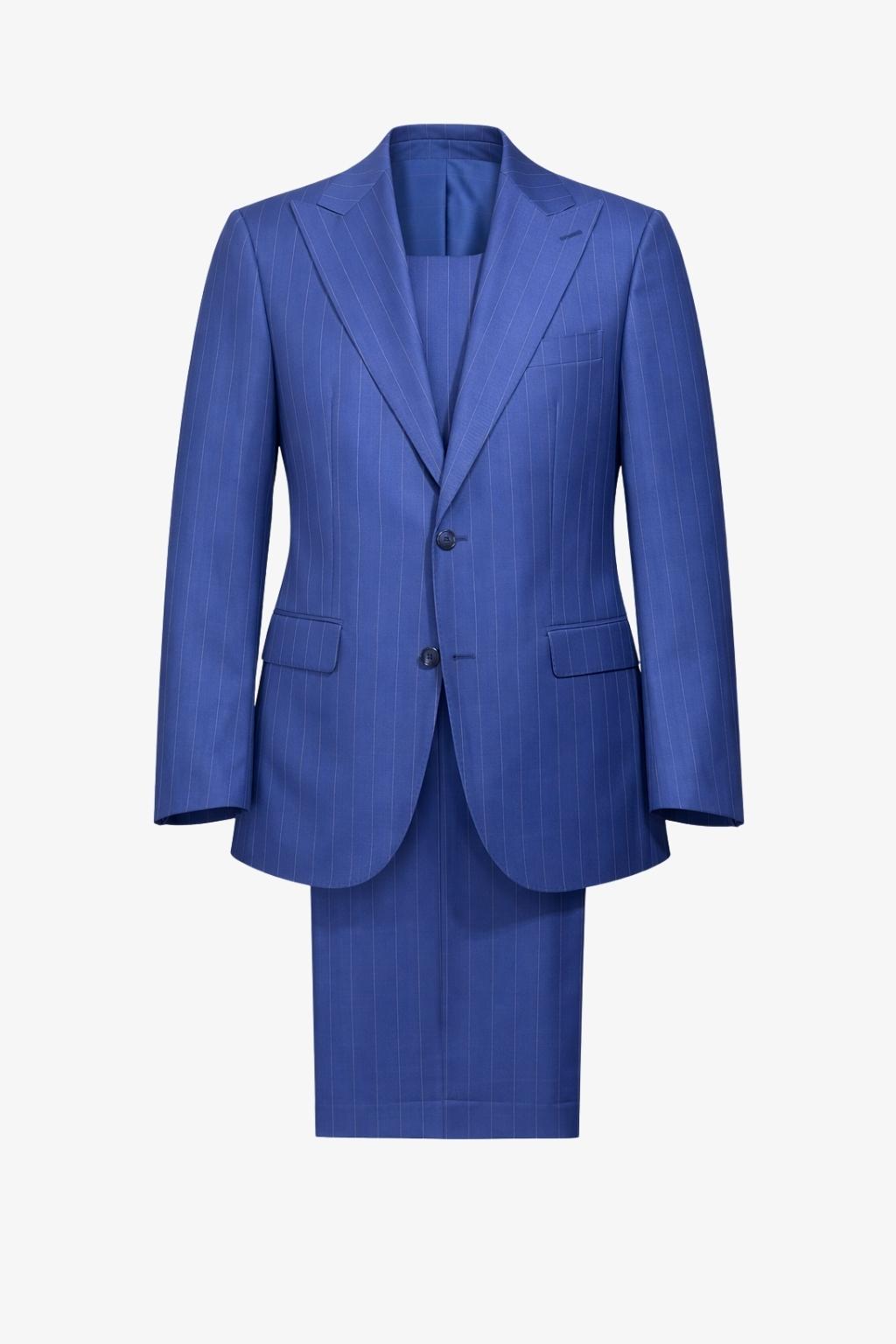 Bold Striped Navy Tailored Fit Adenauer Suit by Cerruti