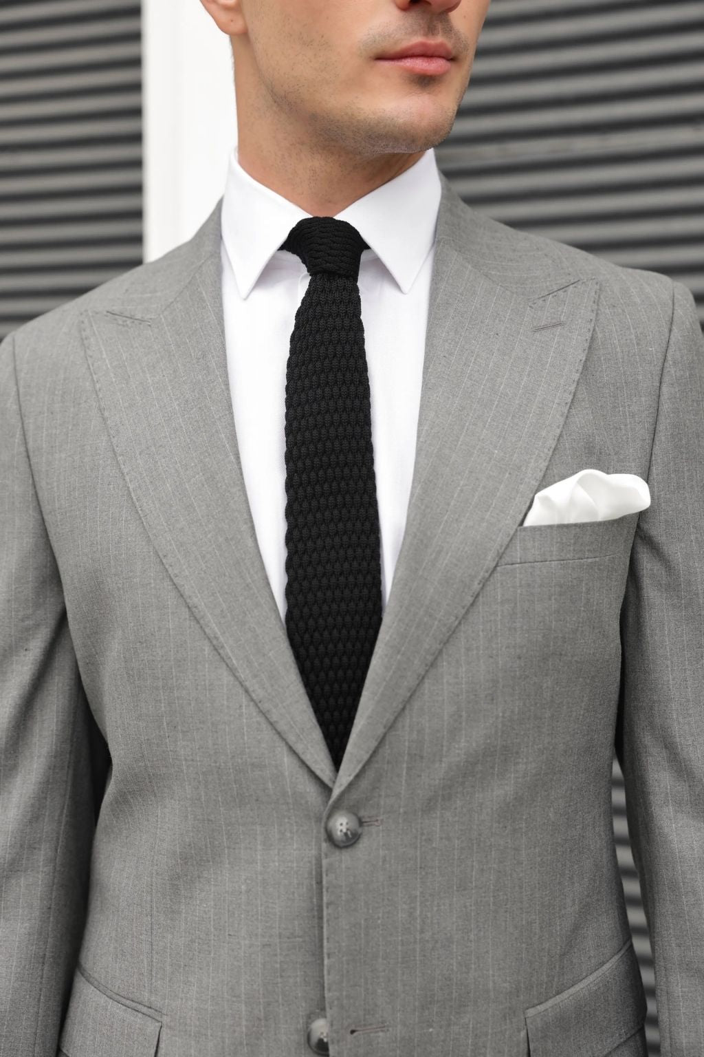 Striped Grey Tailored Fit Kohl Suit