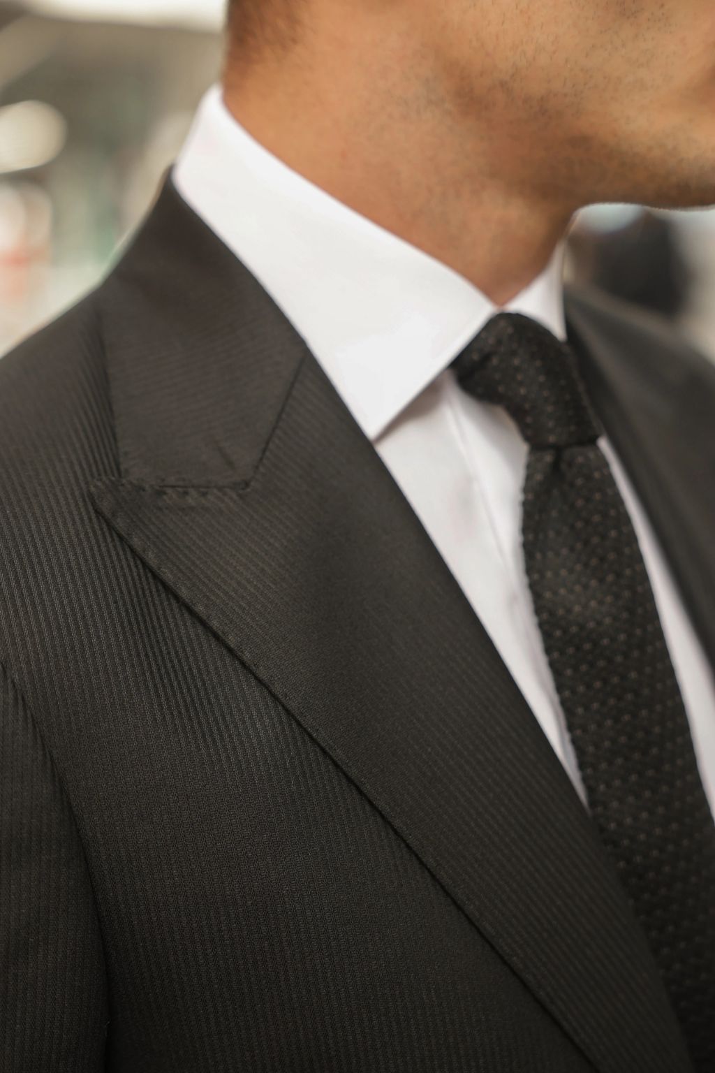 Pin Striped Black Tailored Fit Kohl Suit