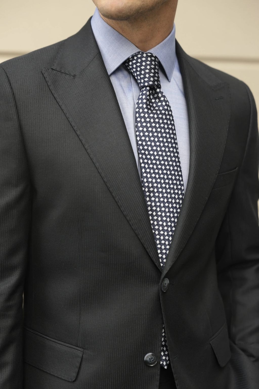 Pin Striped Navy Tailored Fit Kohl Suit