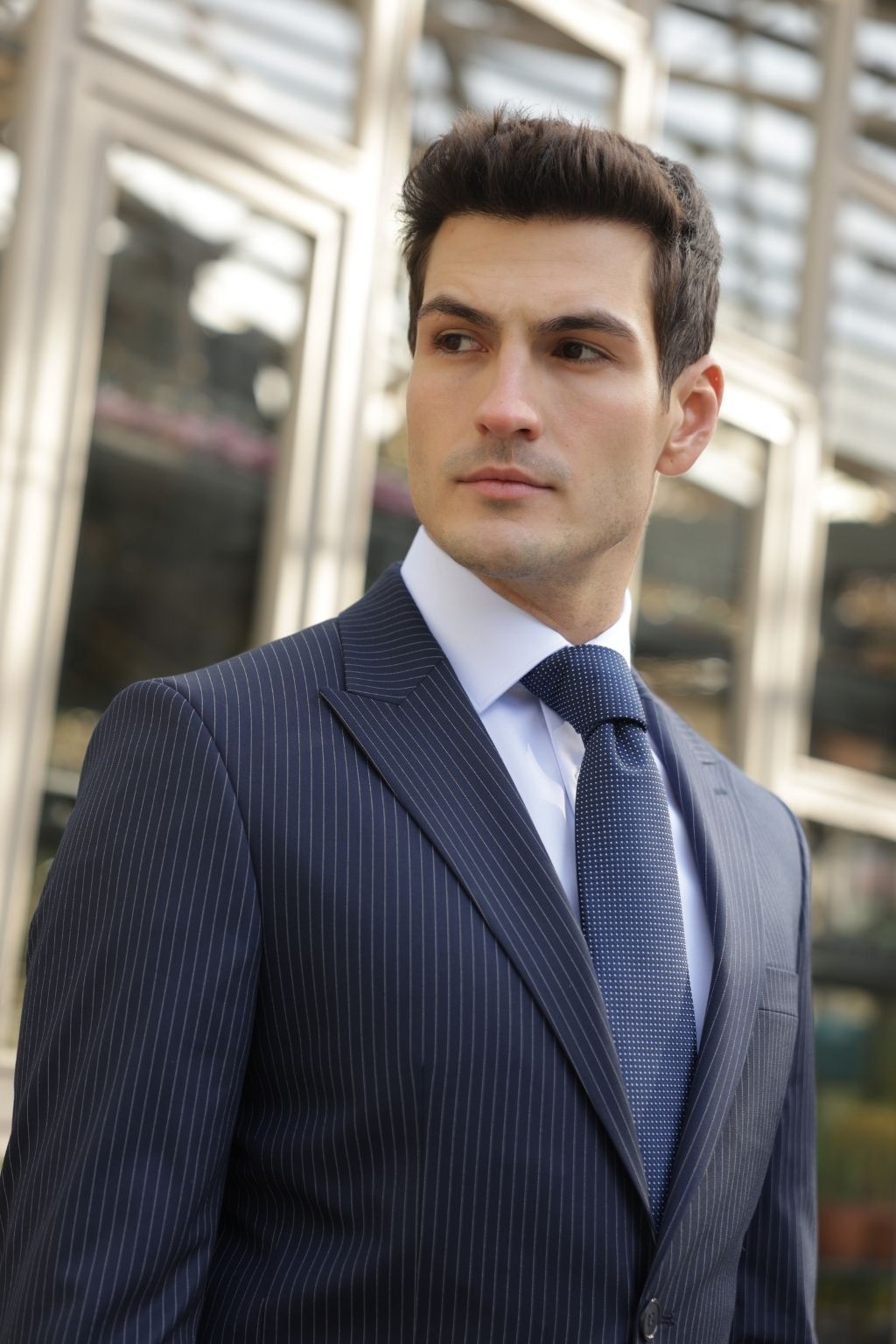 Striped Navy Slim Fit Spinelli Suit