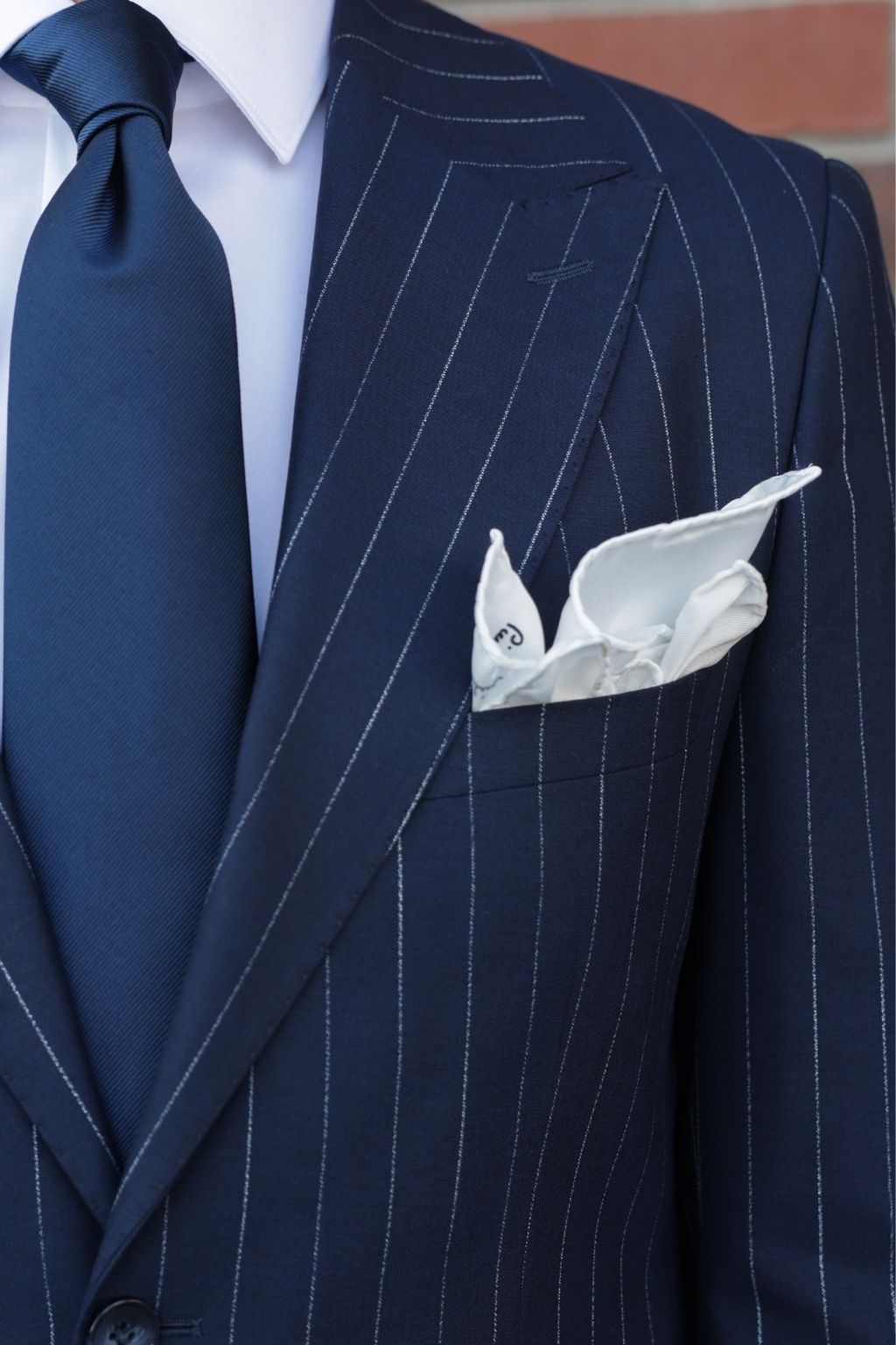 Striped Mid Blue Tailored Fit Kohl Suit