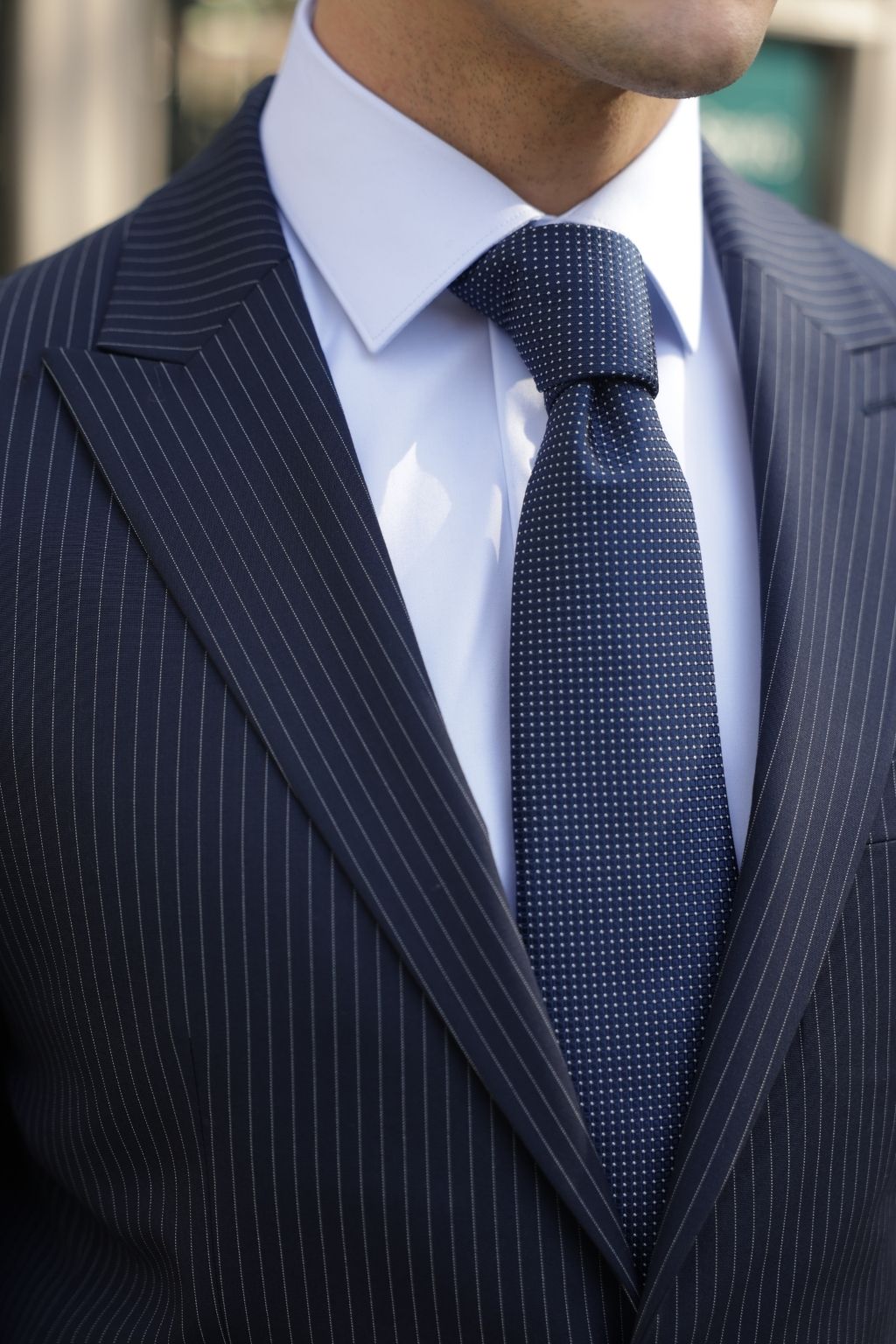 Striped Navy Slim Fit Spinelli Suit