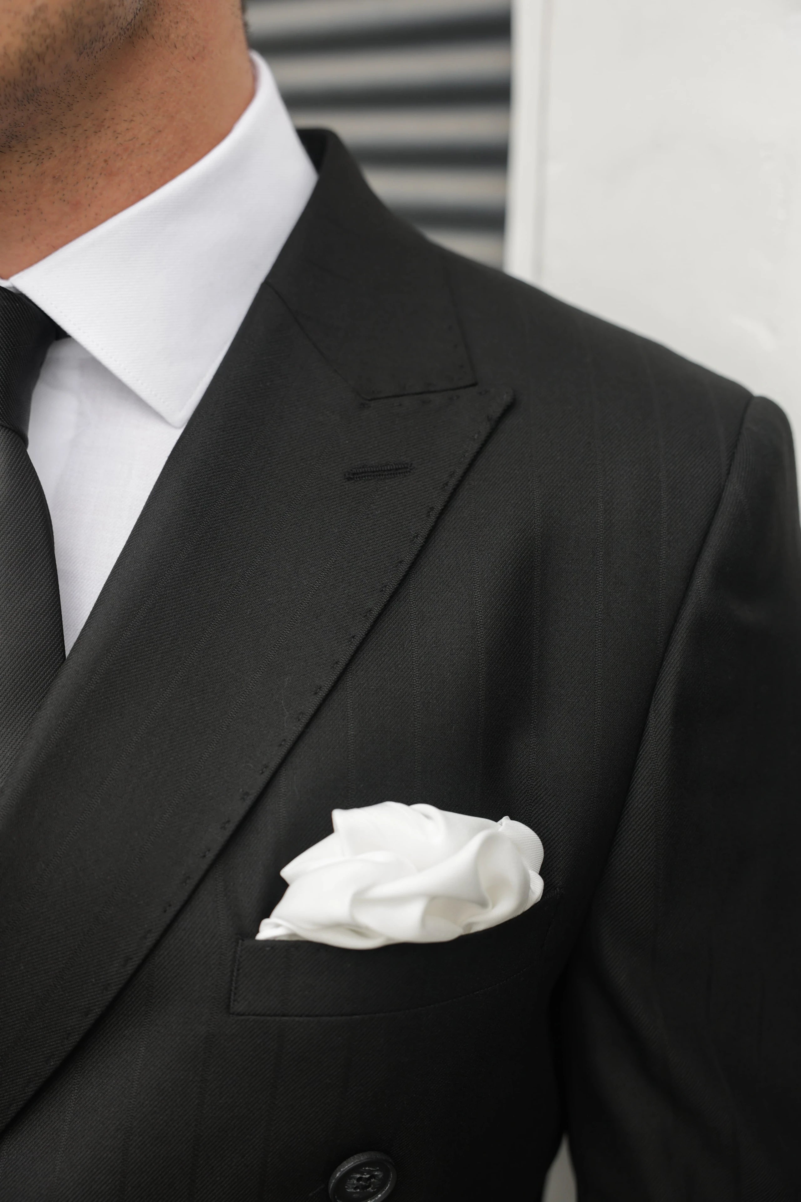 Striped Black Tailored Fit Gasperi Suit