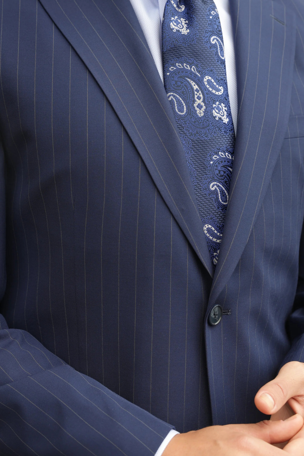 Striped Blue Tailored Fit Henri Suit
