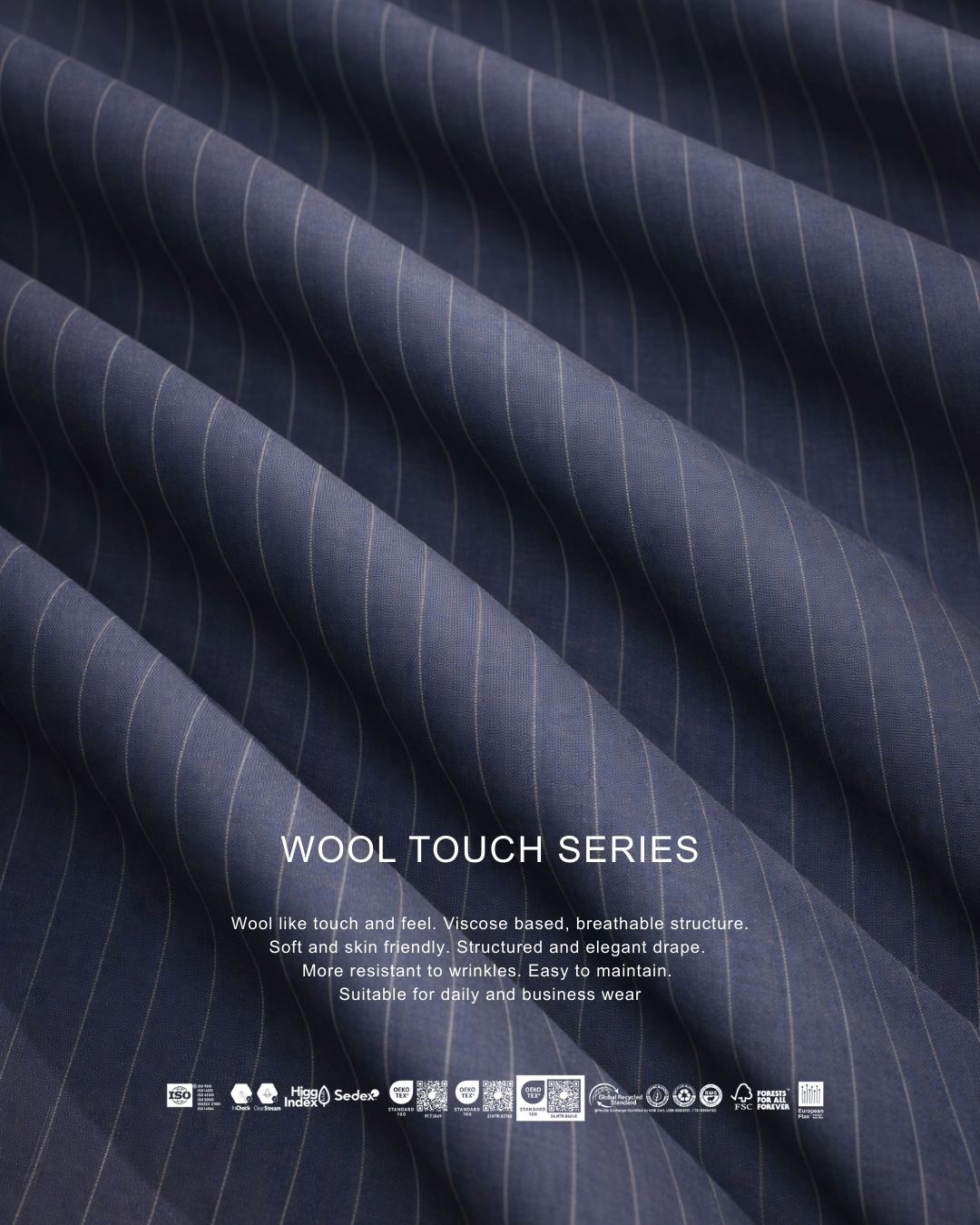 Striped Mid Blue Tailored Fit Henri Suit