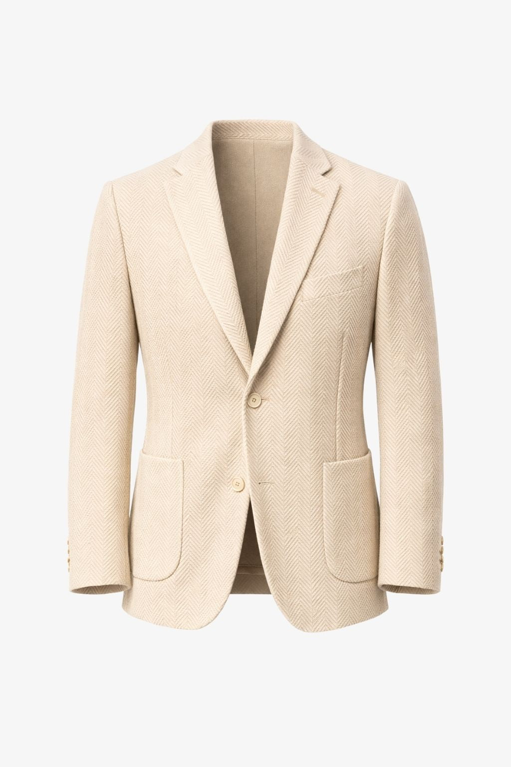 Beige Waffle Iron Pattern Blazer