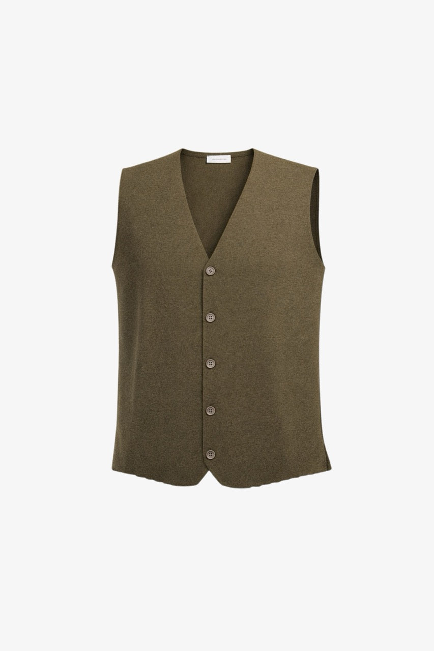 Khaki Vest Knitwear