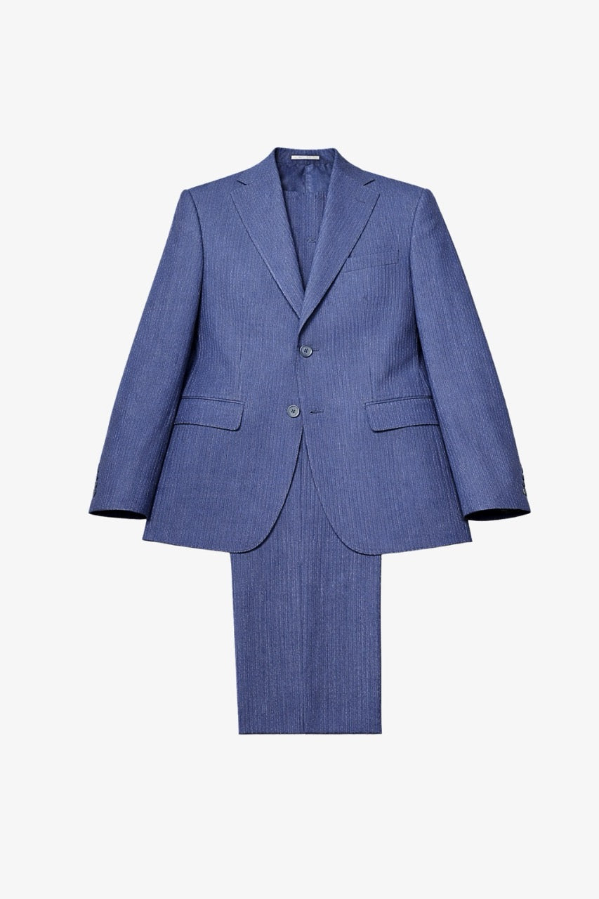 Textured Mid Blue Tailored Fit Kohl Suit