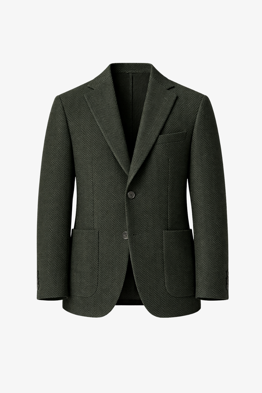 Dark Green Waffle Iron Pattern Blazer