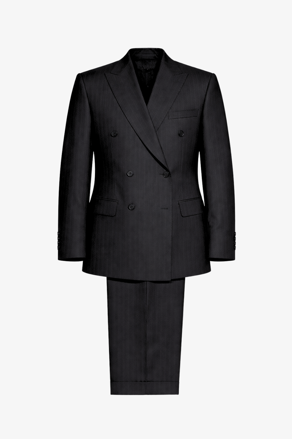 Pin Striped Black Tailored Fit Gasperi Suit