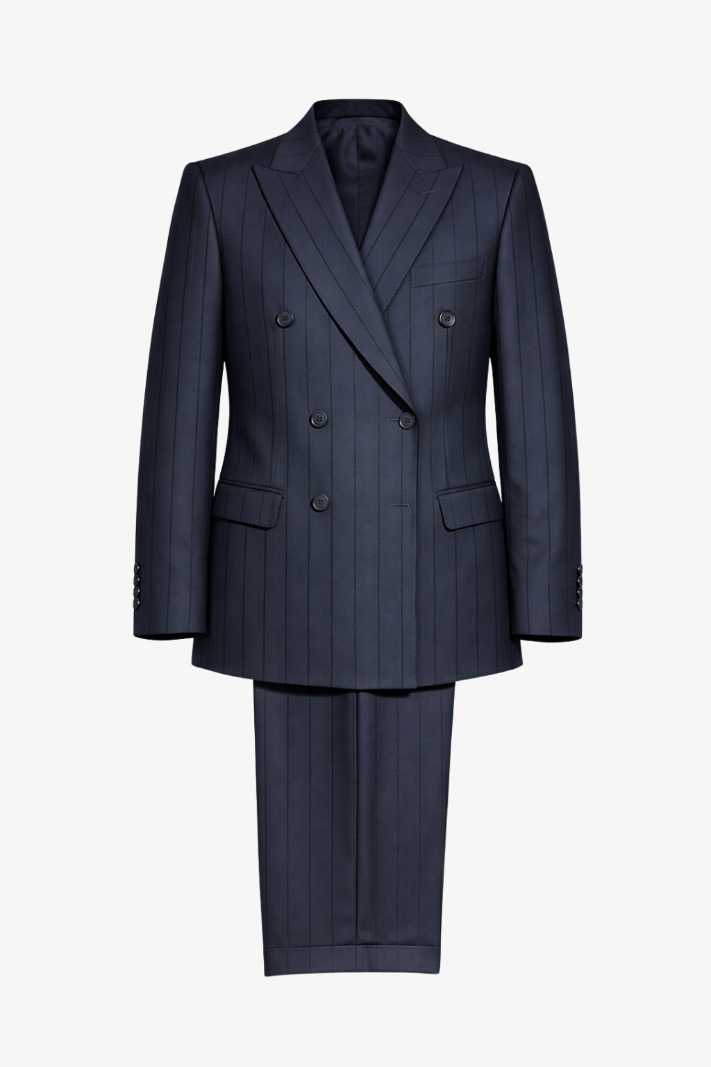 Striped Navy Tailored Fit Gasperi Suit