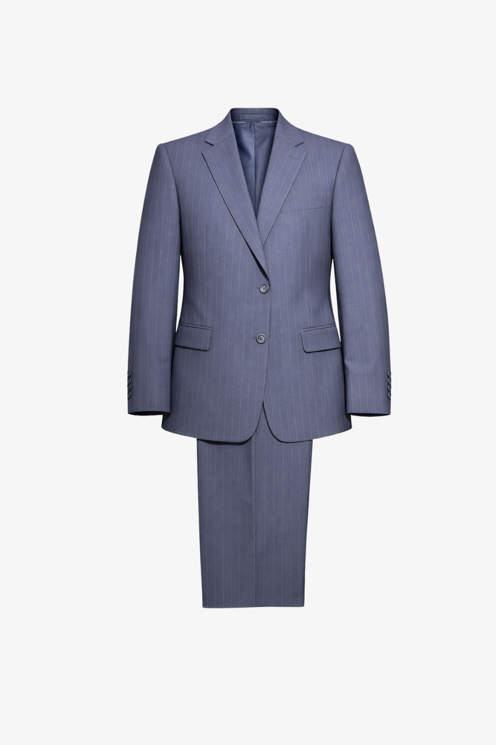 Striped Mid Blue Tailored Fit Henri Suit