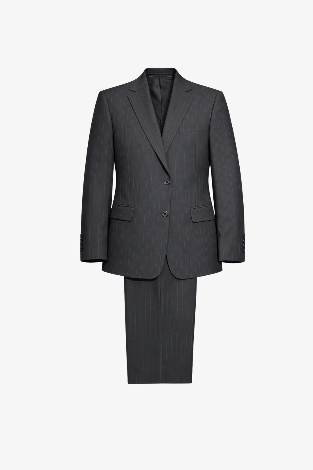 Striped Black Tailored Fit Henri Suit