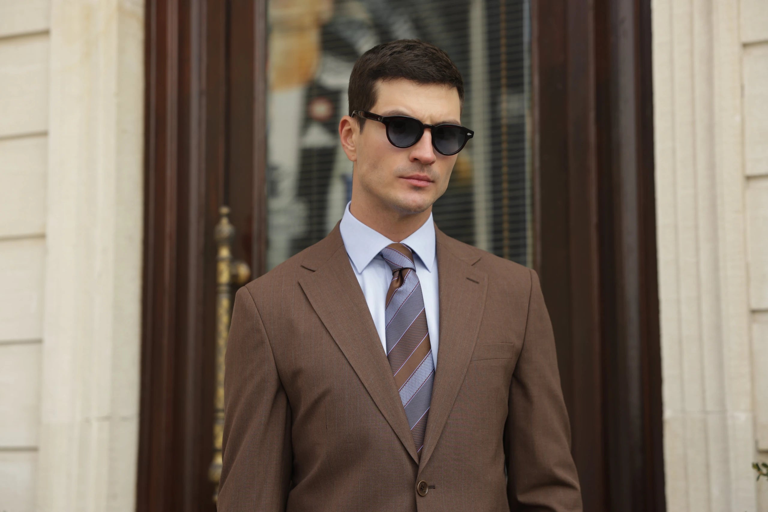 Brown Tailored Fit Henri Suit
