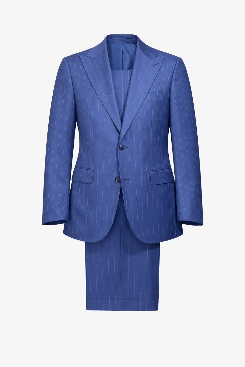 Bold Striped Blue Tailored Fit Adenauer Suit by Cerruti