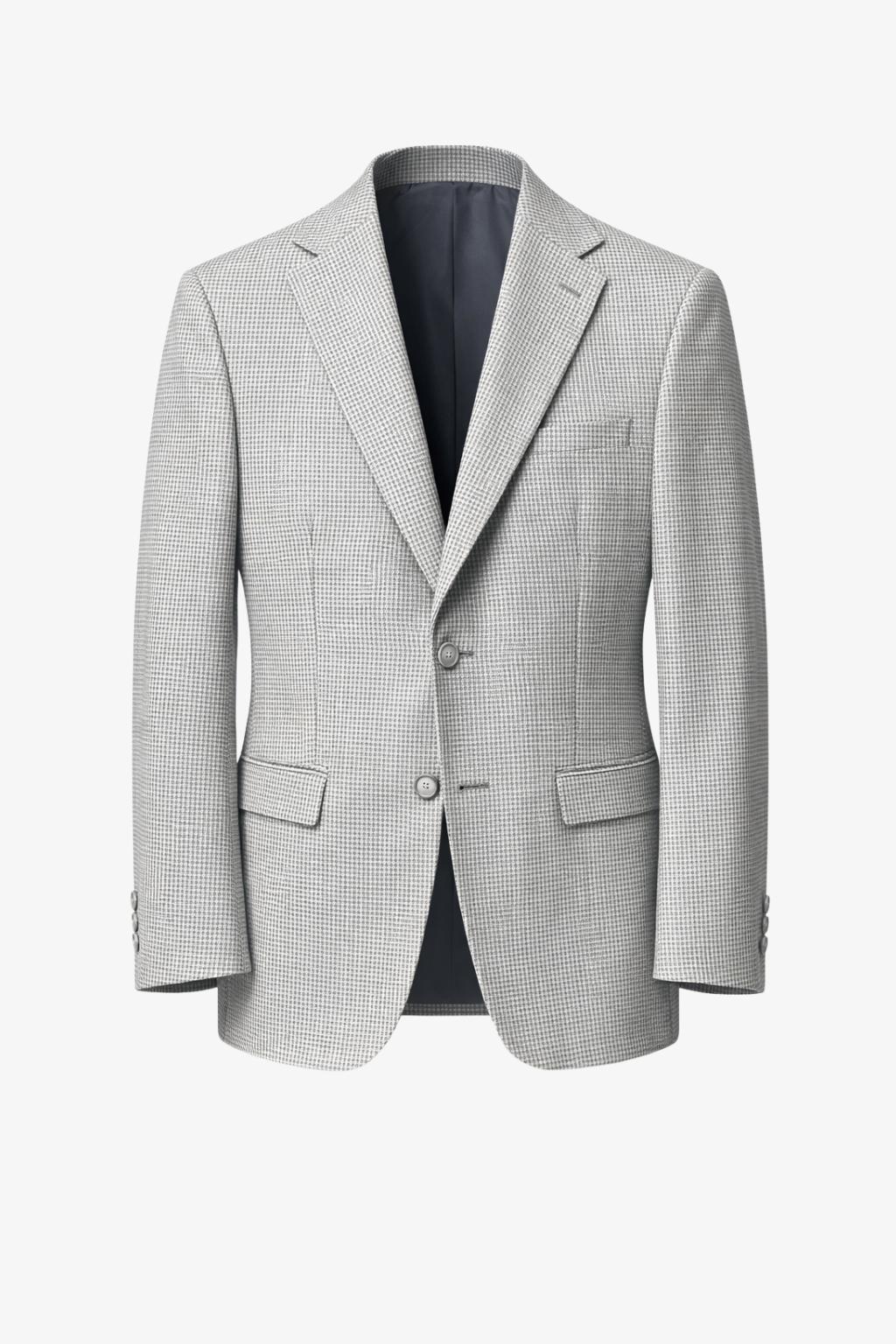 Grey Small Check Pattern Blazer