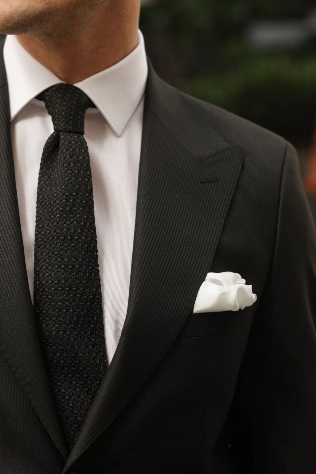 Pin Striped Black Tailored Fit Kohl Suit