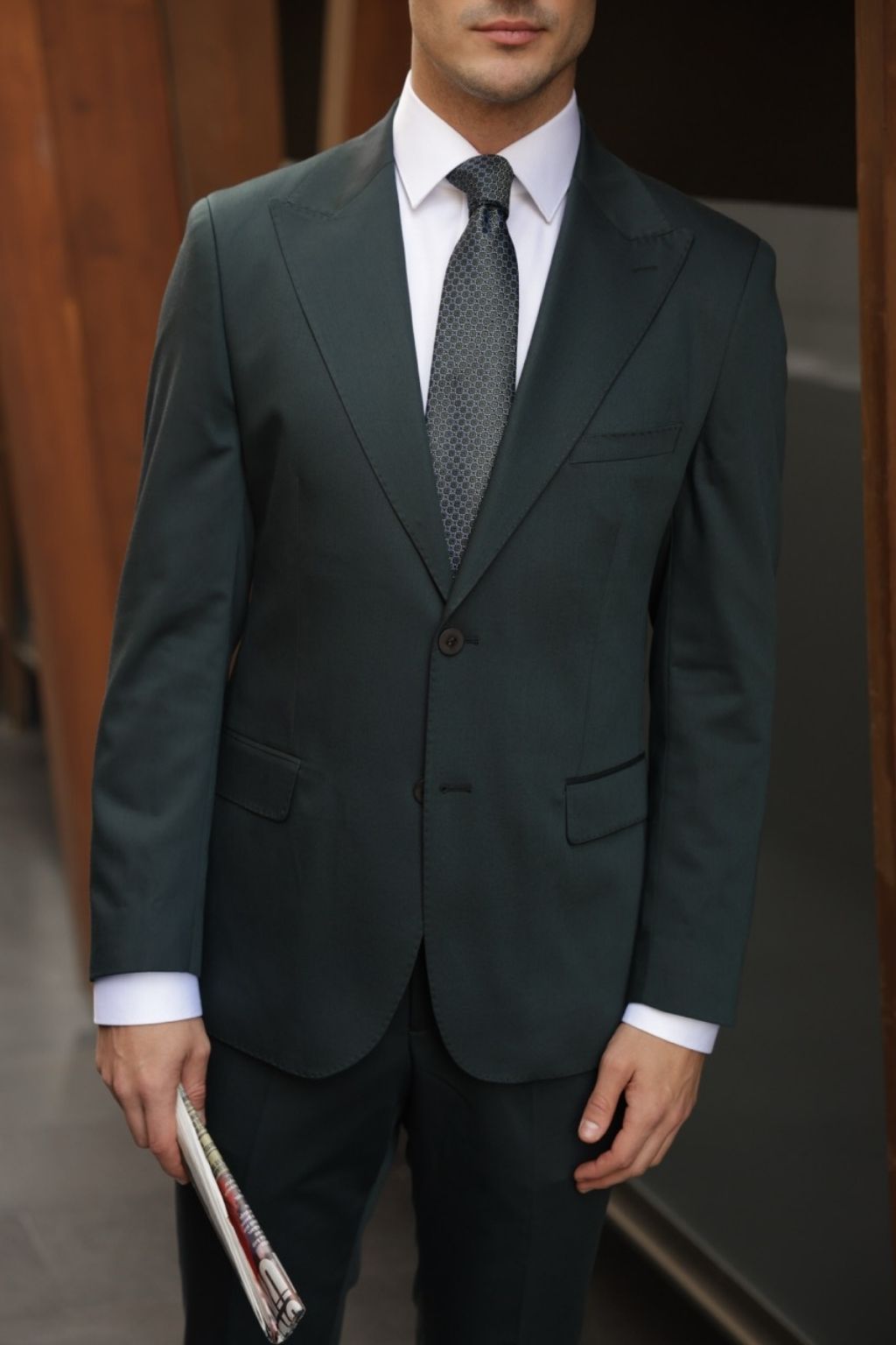 Green Tailored Fit Kohl Suit