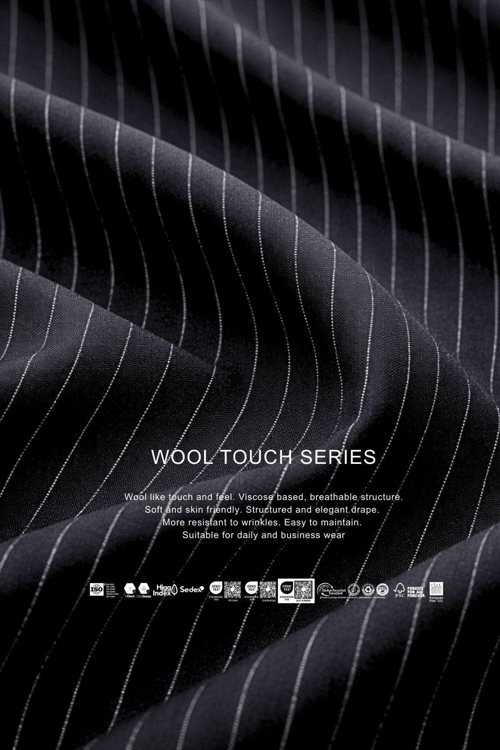 Striped Black Tailored Fit Kohl Suit