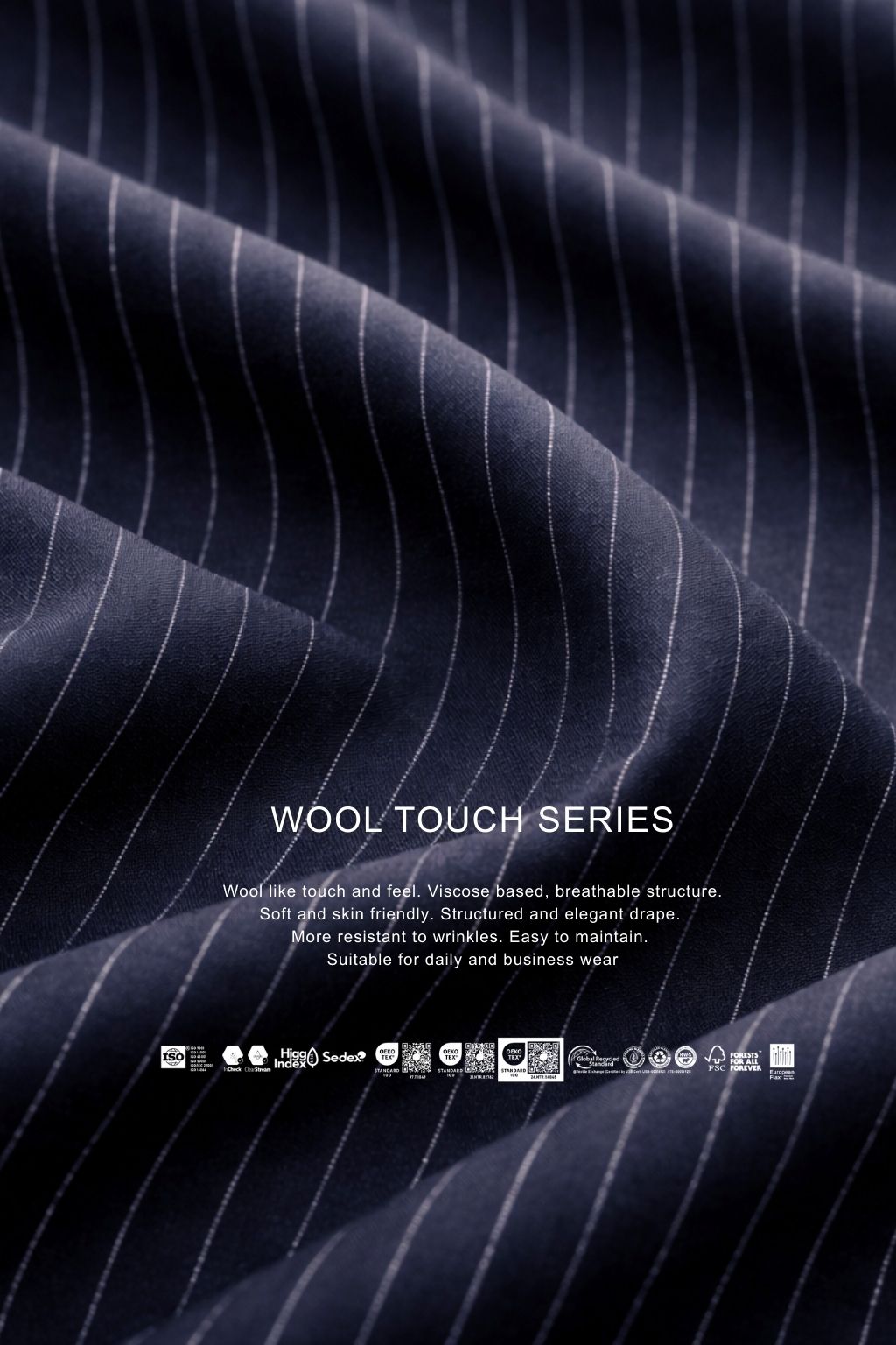 Striped Mid Blue Tailored Fit Kohl Suit