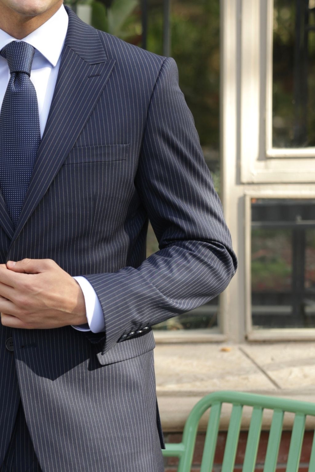 Striped Navy Slim Fit Spinelli Suit