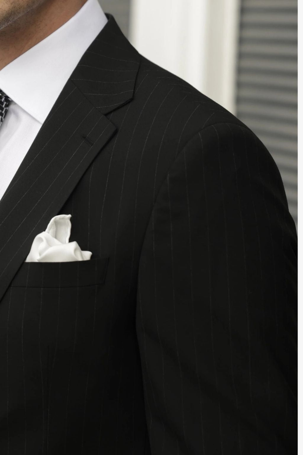 Striped Black Tailored Fit Henri Suit