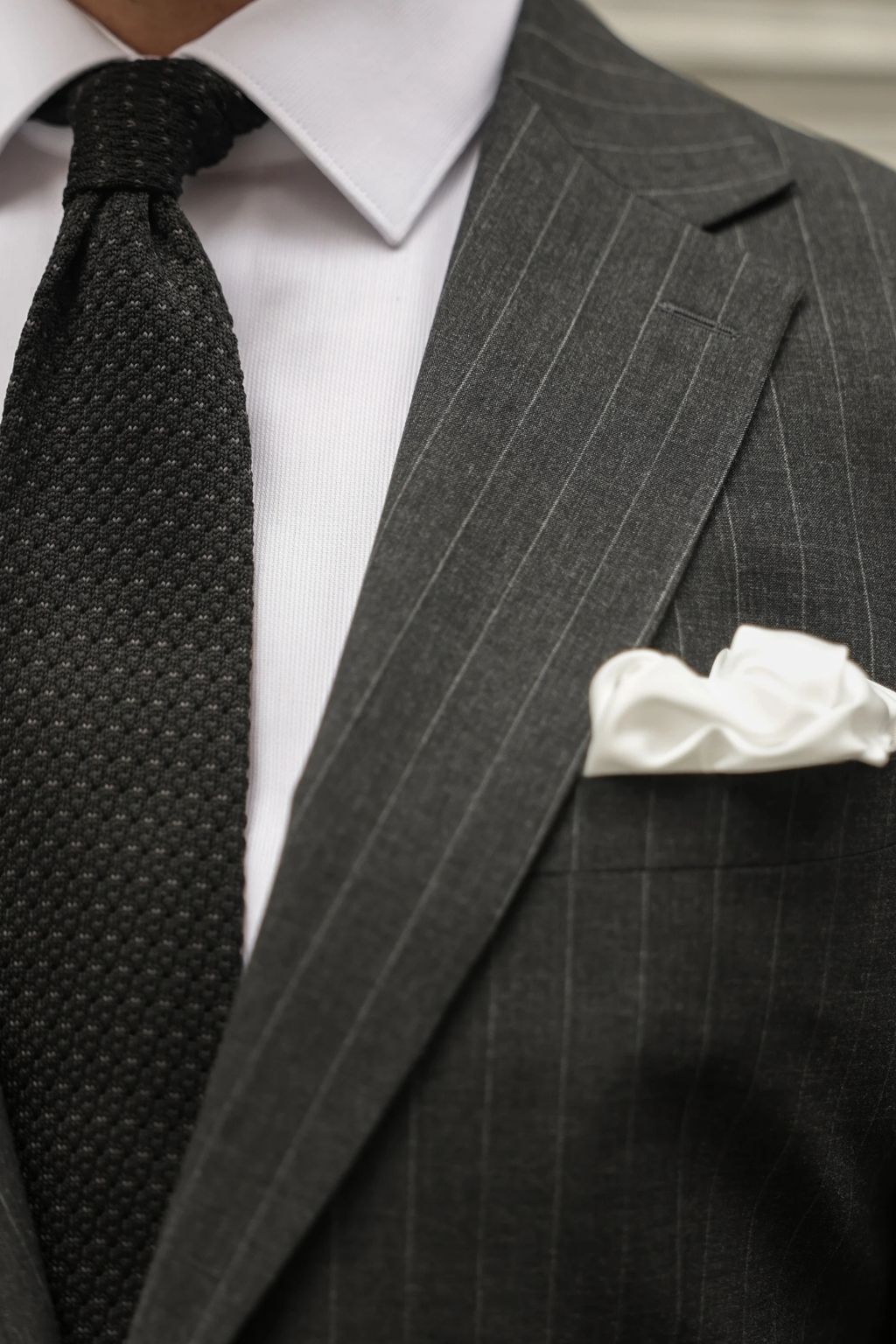 Striped Dark Grey Tailored Fit Henri Suit