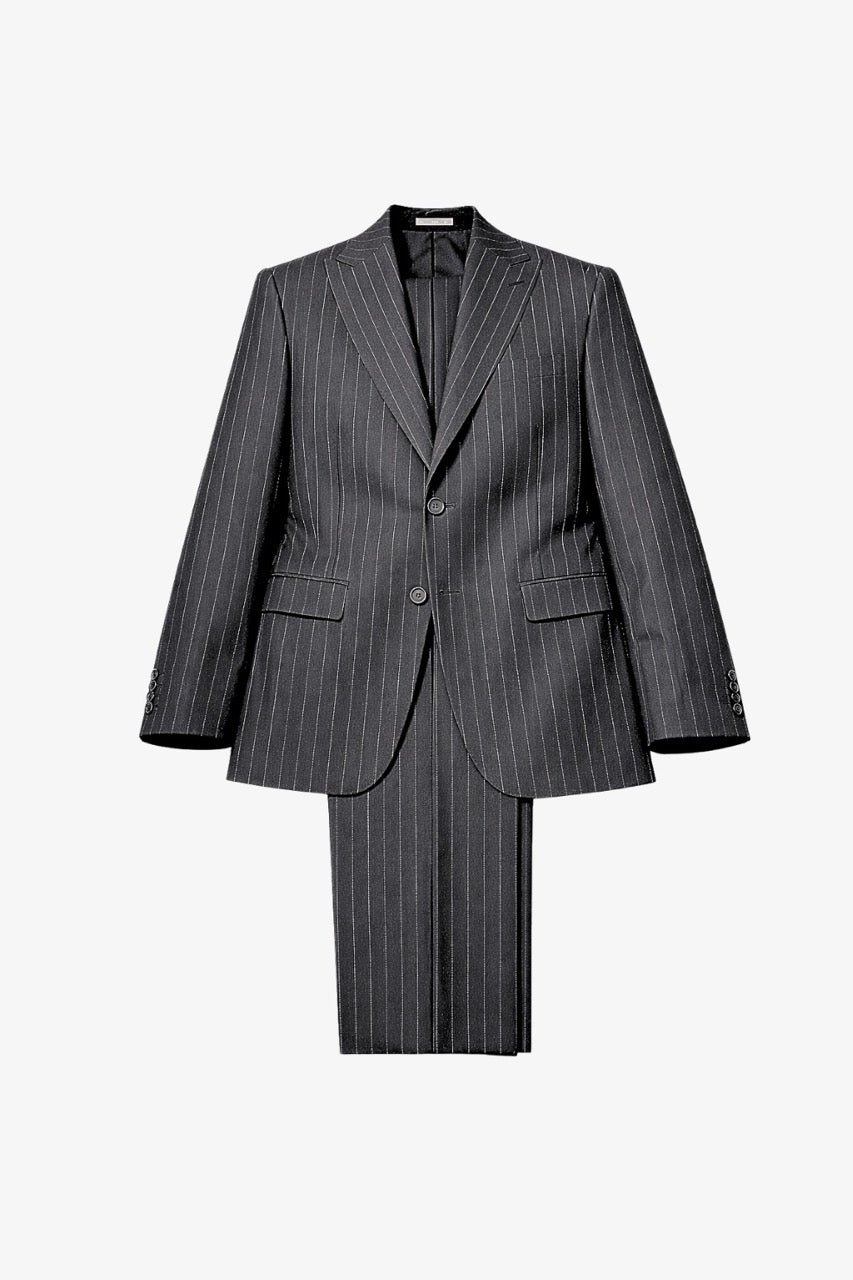 Striped Black Tailored Fit Kohl Suit