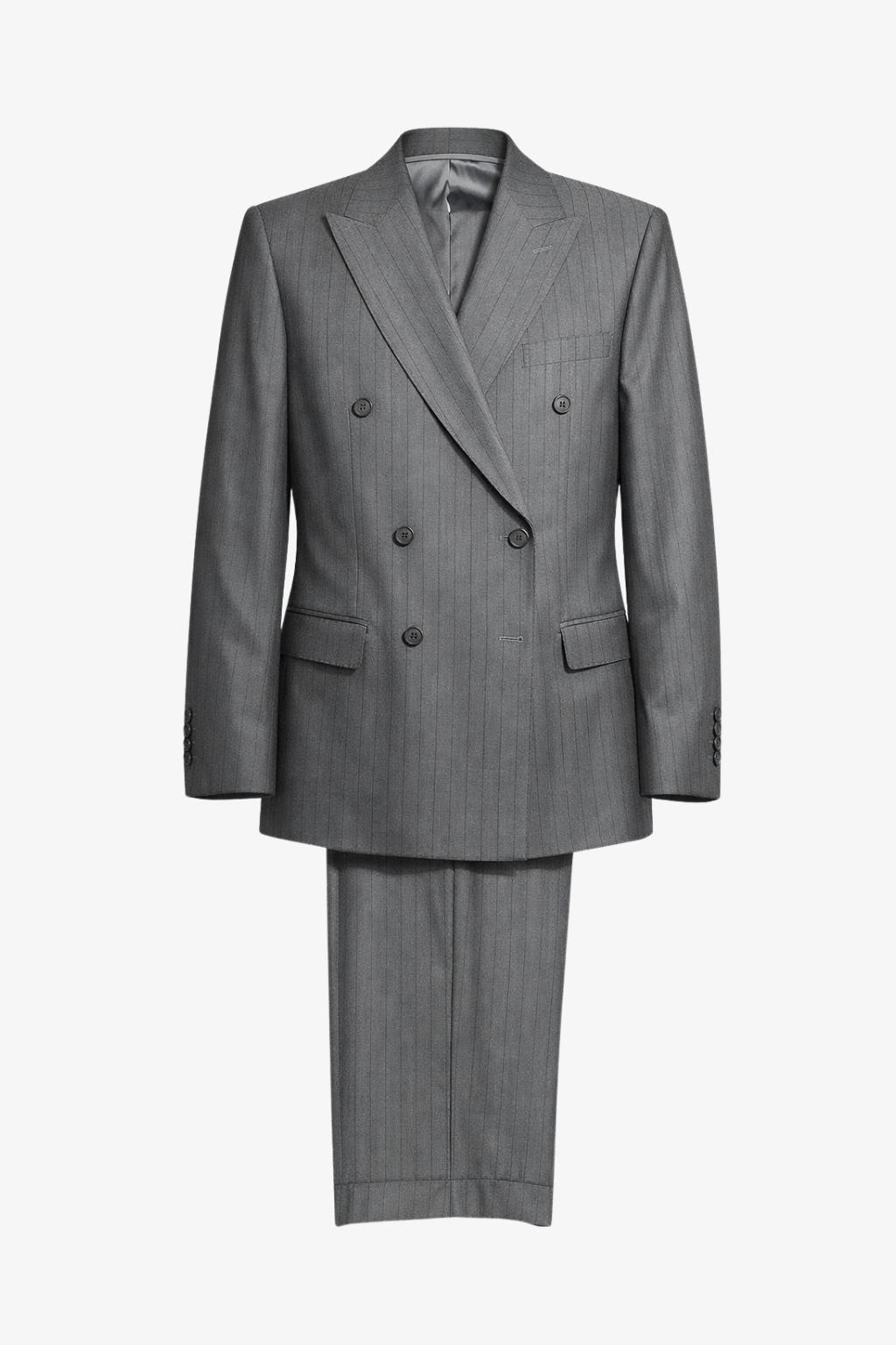 Striped Dark Grey Tailored Fit Gasperi Suit