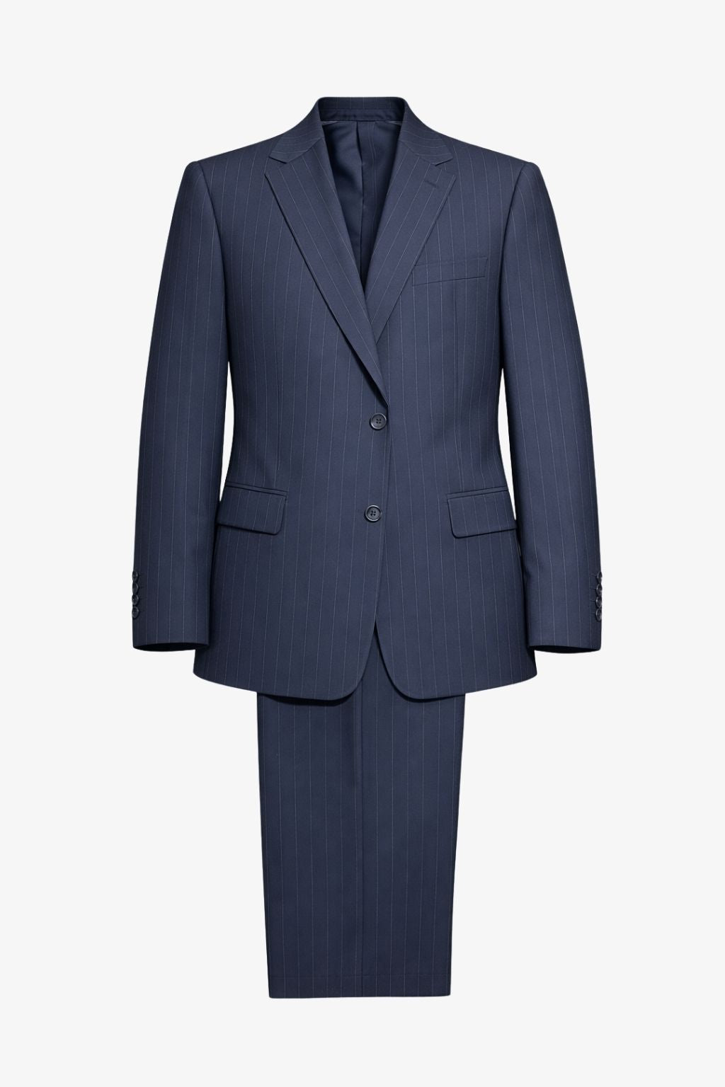 Striped Navy Blue Tailored Fit Henri Suit