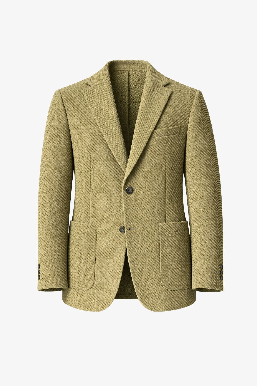Khaki Waffle Iron Pattern Blazer